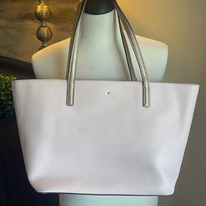 Kate Spade pink and gold purse/tote shoulder bag 14”x10”x6”